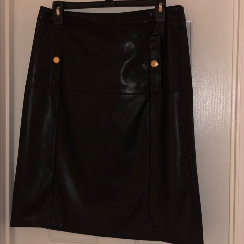 Black faux leather skirt